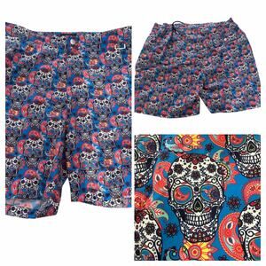 Peter Millar Collection Sugar Skull Print Swim Trunks Blue XL